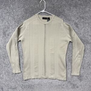 Vintage 90s Y2K Axcess Sweater M Textured Grandpacore Hip Hop Biggie Streetwear